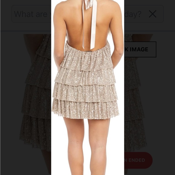 Junior mini sequin tiered halter dress box 7 - Picture 3 of 9